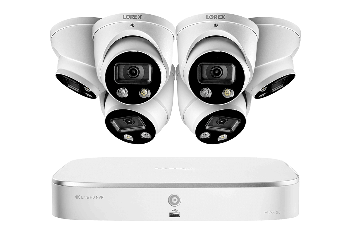 8-Channel 4K Fusion NVR System with Smart Deterrence Dome Cameras