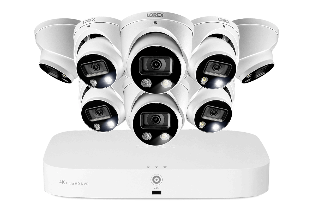 4K 8-channel 2TB Wired NVR System with Smart Deterrence Cameras