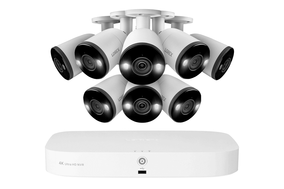 4K 8-Channel 2TB Wired NVR System with Smart Deterrence and Smart Motion Detection Cameras