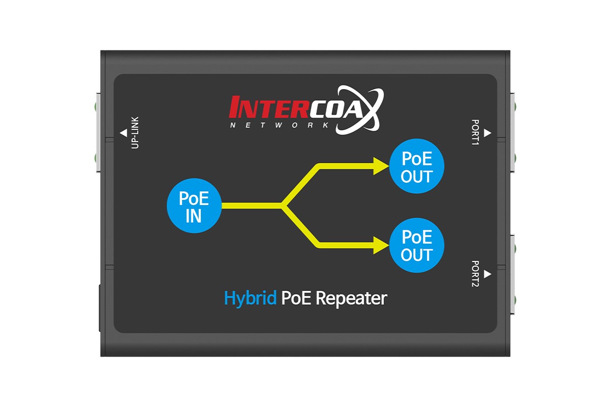 2 Port PoE+ Repeater (100m/300ft 1-in 2-out Daisy Chain PoE Repeater)