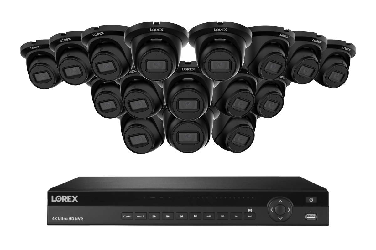 Lorex Elite Series 4K 16 Camera Capable 4TB Wired NVR System with 4MP (2K) A4 IP Turret Cameras