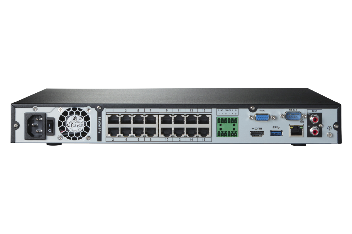 Lorex 4K (32 Camera Capable) 6TB Wired NVR System with Nocturnal 3 Smart IP Bullet Cameras Featuring Motorized Varifocal Lens and 30FPS Recording