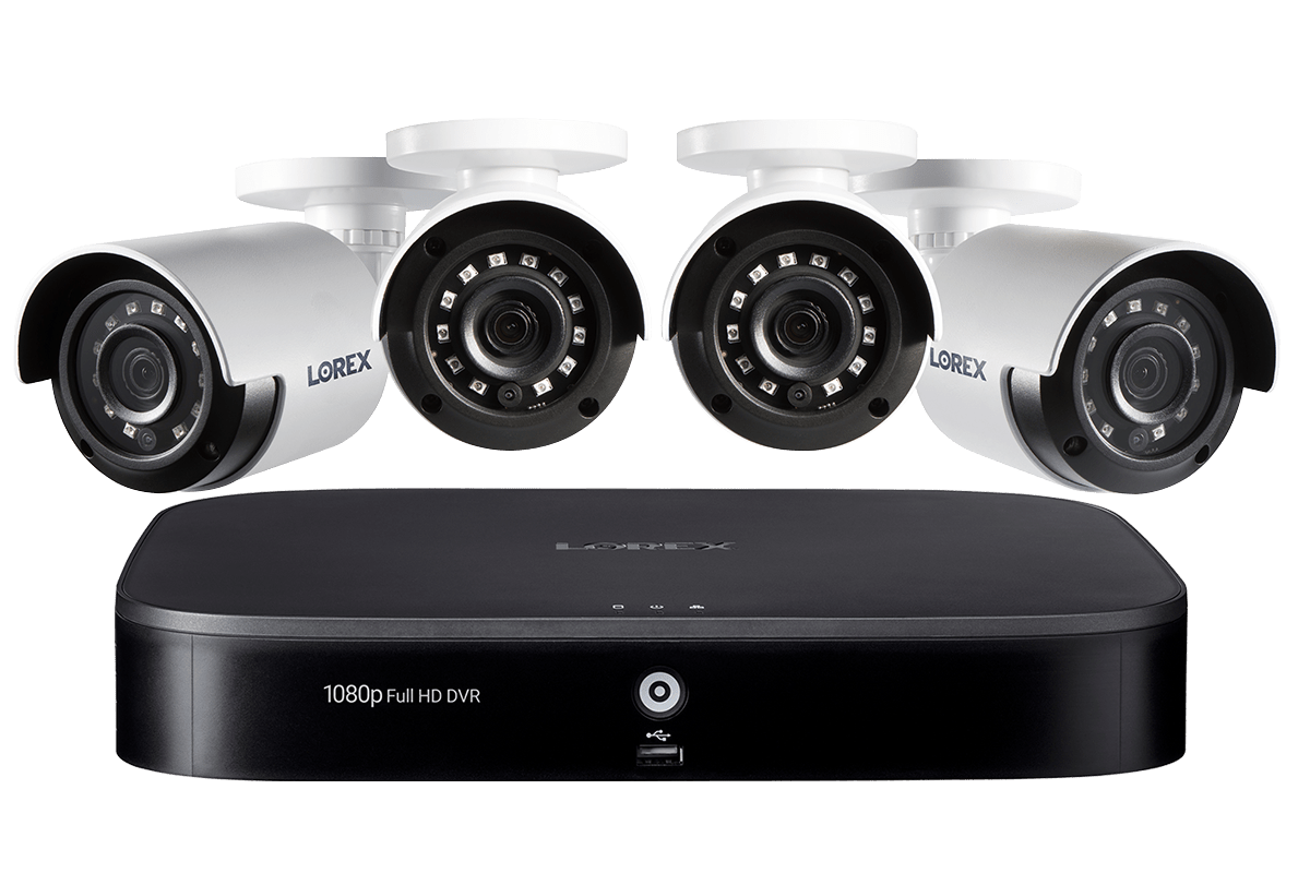 1080p HD 8-Channel Security System with 1080p HD Weatherproof Bullet Security Camera, Advanced Motion Detection and Smart Home Voice Control