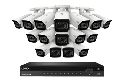 Lorex 4K (16 Camera Capable) 4TB Wired NVR System with Nocturnal 3 Smart IP Bullet Cameras with Motorized Varifocal Lens