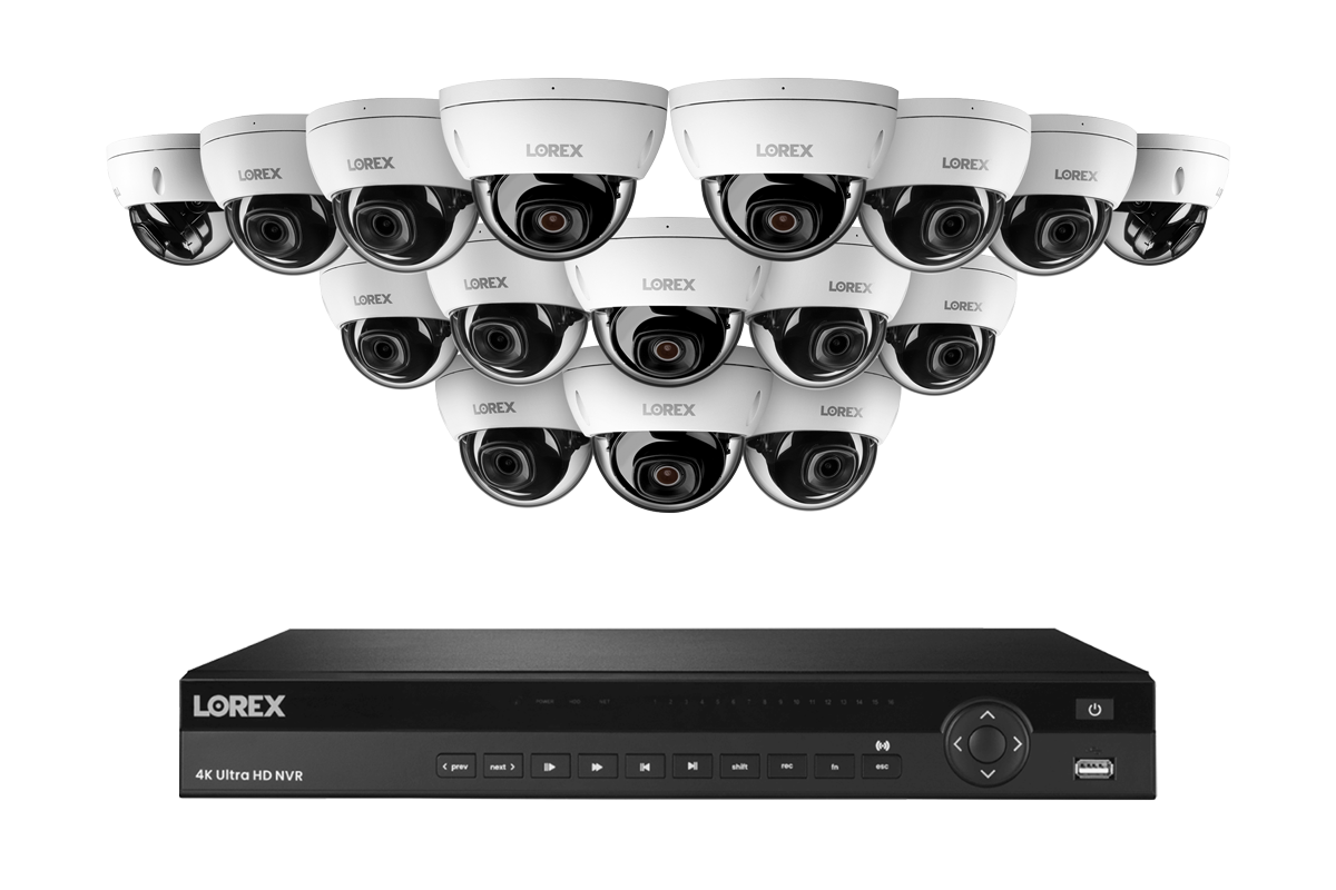 Lorex Elite Series 4K 16 Camera Capable 6TB Wired NVR System with 4MP (2K) A4 IP Dome Cameras