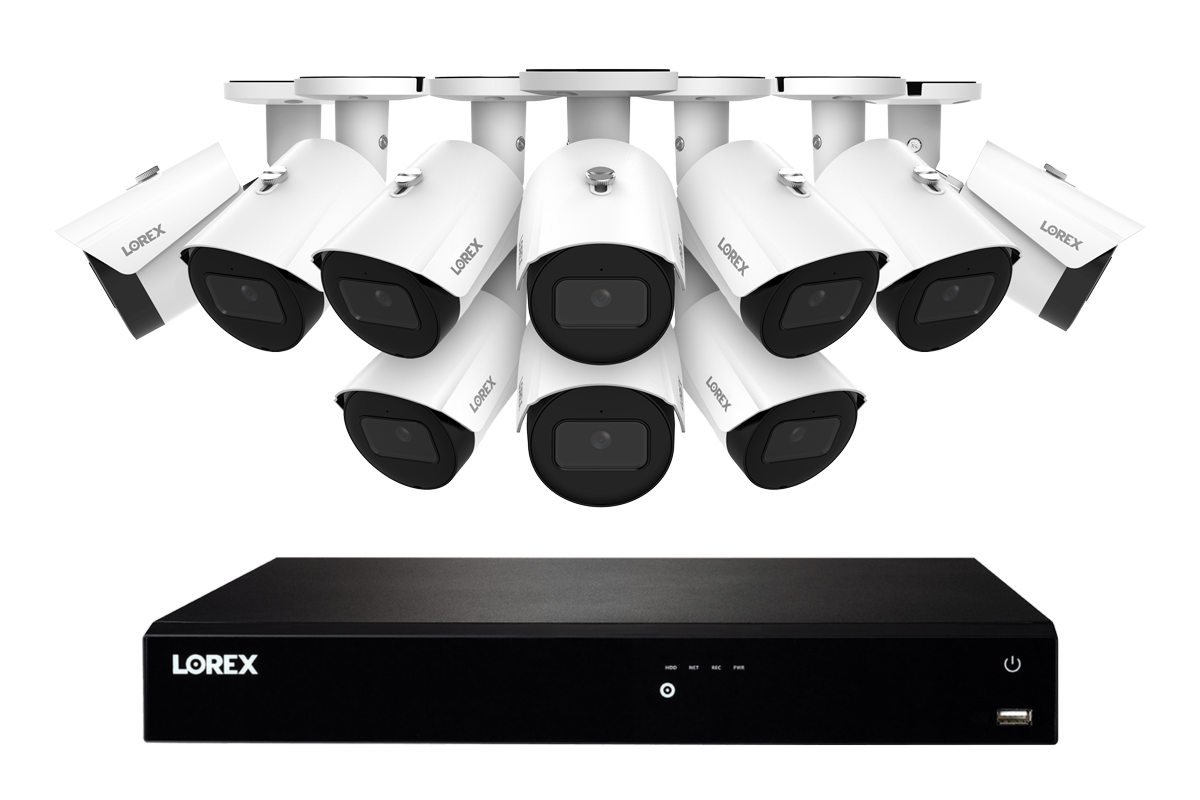 Lorex Fusion Series 4K 16 Camera Capable (Wired or Fusion Wi-Fi) 4TB Wired NVR System with A14 IP Bullet Cameras
