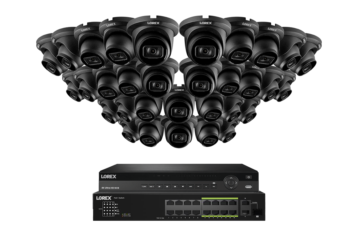 Lorex Elite Series 4K 32 Camera Capable 8TB Wired NVR System with A14 IP Dome Cameras