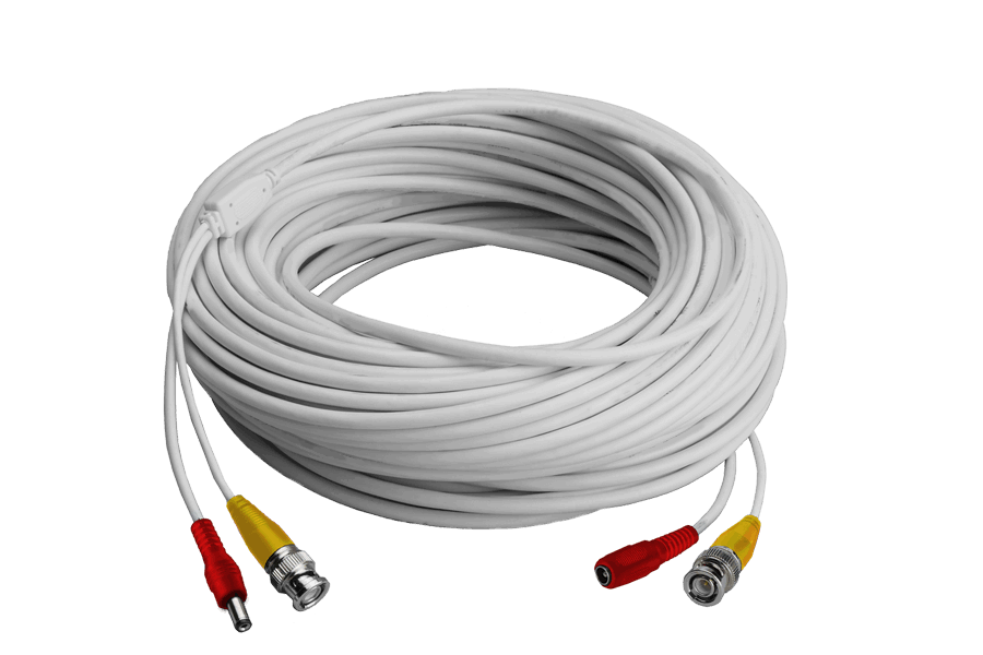 250FT high performance BNC Video/Power Cable & 12V Power Adapter for Lorex security camera systems (4-pack)