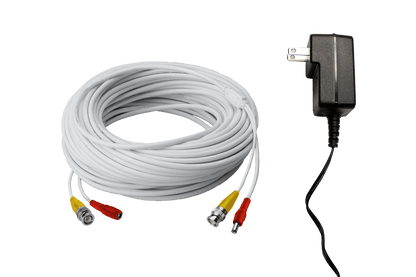 250FT high performance BNC Video/Power Cable & 12V Power Adapter for Lorex security camera systems