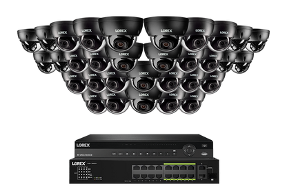 Lorex Elite Series 4K 32 Camera Capable 8TB Wired NVR System with 8MP (4K) A10 IP Dome Cameras