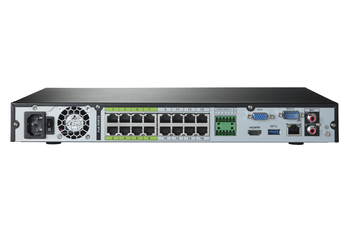 32-Channel NVR System with 4K (8MP) IP Dome Cameras with Listen-In Audio