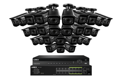 Lorex 4K (32 Camera Capable) 8TB Wired NVR System with Nocturnal 3 Smart IP Bullet Cameras Featuring Motorized Varifocal Lens and 30FPS Recording