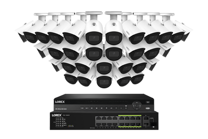 Lorex Elite Series 4K 32 Camera Capable 6TB Wired NVR System with 4MP (2K) A4 IP Bullet Cameras