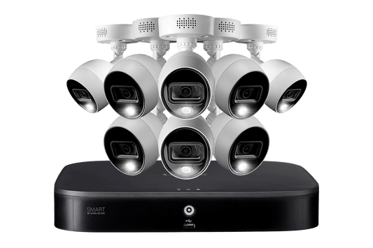 4K 8-channel 2TB Wired DVR System with 8 Active Deterrence Cameras