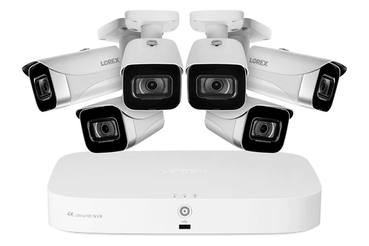 4K 8-channel 2TB Wired NVR System with 6 Cameras