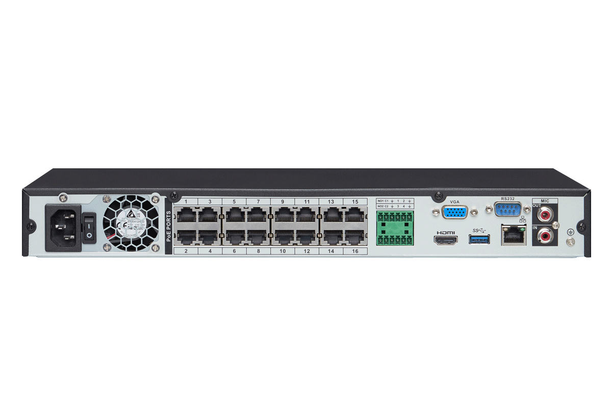 4K Ultra HD 32 Channel Security NVR, 6TB Storage, POE, Records 4K (4 x 1080p) at 30FPS with Audio Recording