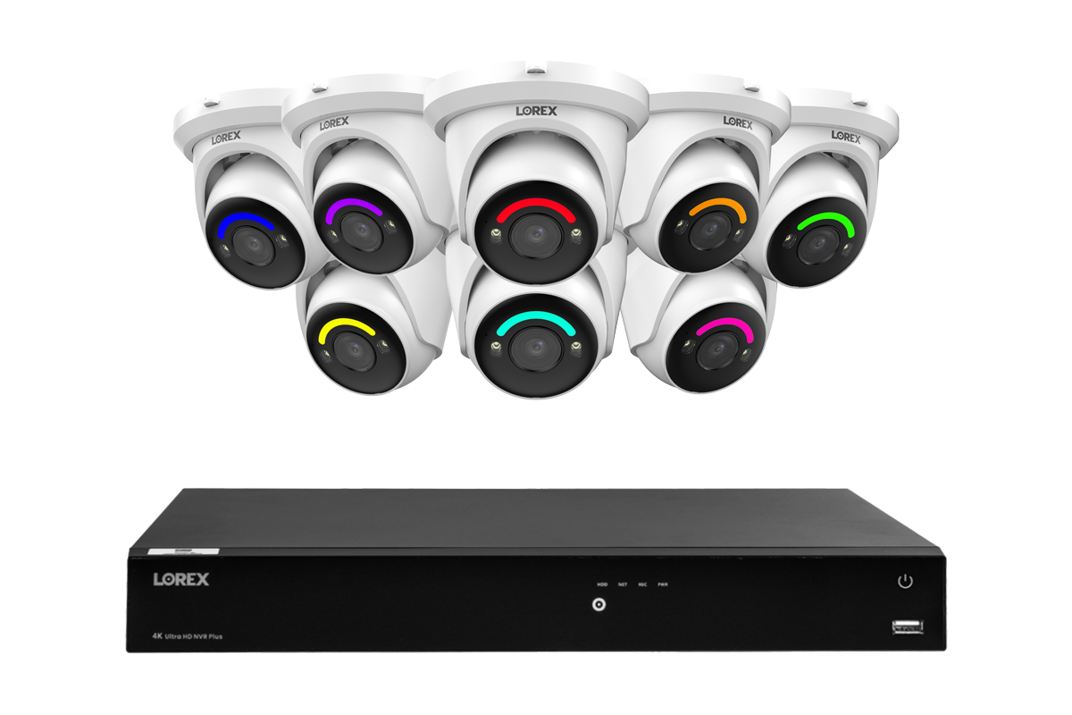 Lorex Fusion Series 4K 16 Camera Capable (Wired or Fusion Wi-Fi) 4TB Wired NVR System with H12 Wired 4K IP Dome Cameras