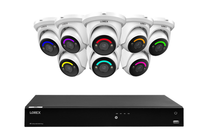 Lorex Fusion Series 4K 16 Camera Capable (Wired or Fusion Wi-Fi) 4TB Wired NVR System with H12 Wired 4K IP Dome Cameras