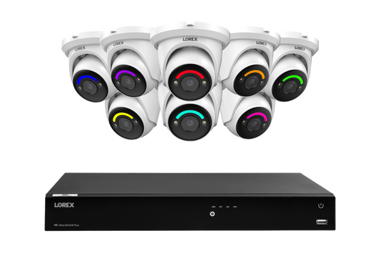 Lorex Fusion Series 4K 16 Camera Capable (Wired or Fusion Wi-Fi) 4TB Wired NVR System with H12 Wired 4K IP Dome Cameras