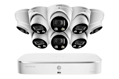 8-Channel 4K Fusion NVR System with Smart Deterrence Dome Cameras