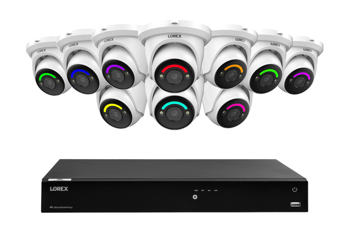 Lorex Fusion Series 4K 16 Camera Capable (Wired or Fusion Wi-Fi) 6TB Wired NVR System with H12 Wired 4K IP Dome Cameras