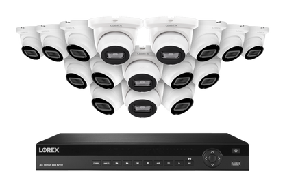 Lorex Elite Series 4K 16 Camera Capable 6TB Wired NVR System with 4MP (2K) A4 IP Turret Cameras