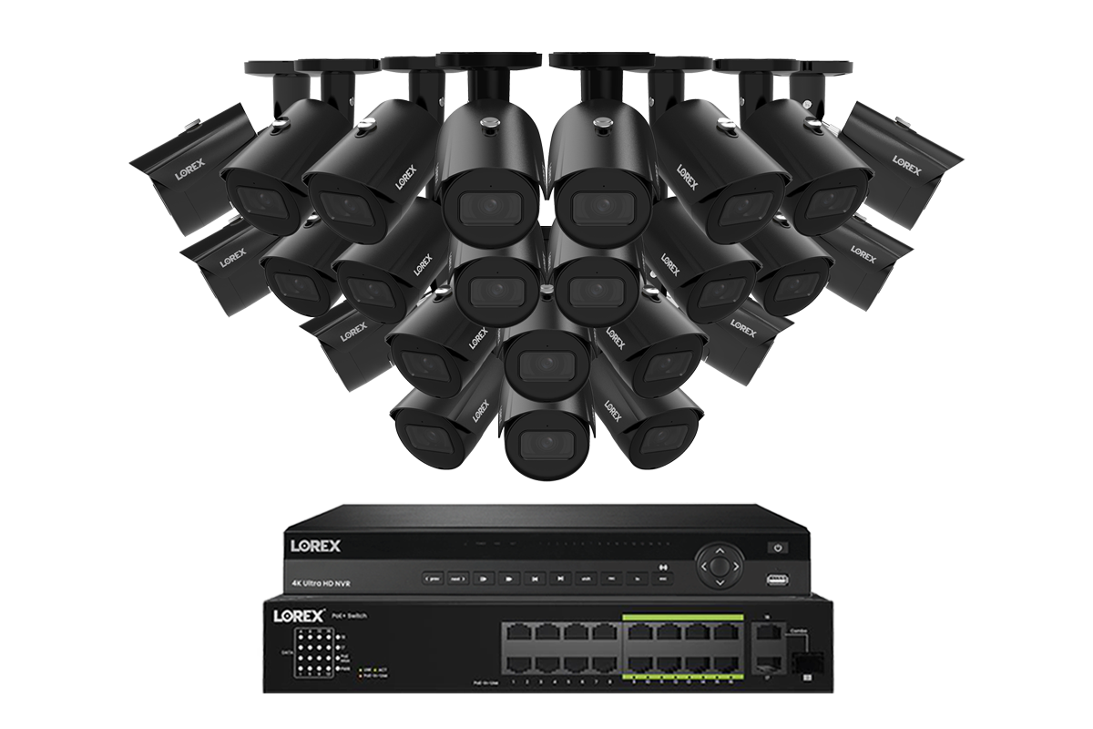 Lorex Elite Series 4K 32 Camera Capable 6TB Wired NVR System with 4MP (2K) A4 IP Bullet Cameras