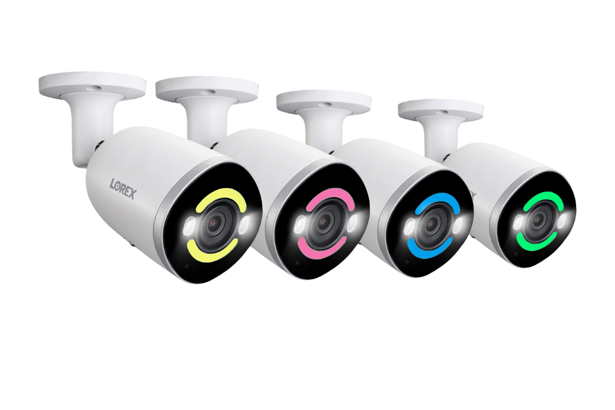 Lorex H15 4K Smart Security Lighting Deterrence Bullet AI PoE IP Wired Cameras