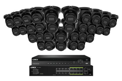 Lorex Elite Series 4K 32 Camera Capable 8TB Wired NVR System with 4MP (2K) A4 IP Turret Cameras