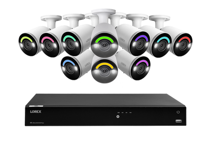 Lorex Fusion Series 4K 16 Camera Capable (Wired or Fusion Wi-Fi) 4TB Wired NVR System with H12 Wired 4K IP Bullet Cameras