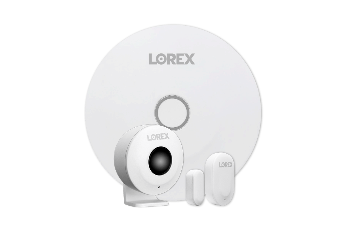 8-Channel NVR Fusion System with Four 4K (8MP) IP Cameras, 2K Wi-Fi Video Doorbell, and Smart Sensor Starter Kit