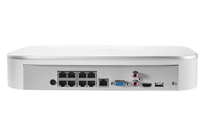 8-Channel NVR Fusion System with Four 4K (8MP) IP Cameras and a Wi-Fi Video Doorbell