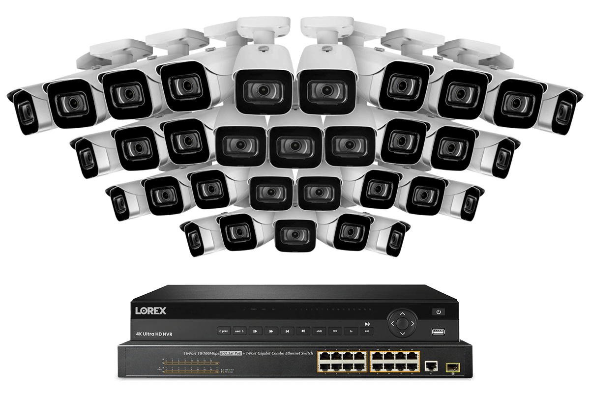 32-Channel NVR System with 4K (8MP) IP Cameras