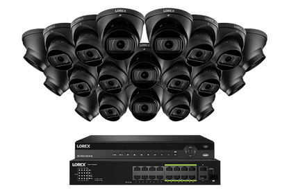 Lorex 4K (32 Camera Capable) 6TB Wired NVR System with Nocturnal 3 Smart IP Turret Cameras Featuring Motorized Varifocal Lens and 30FPS Recording