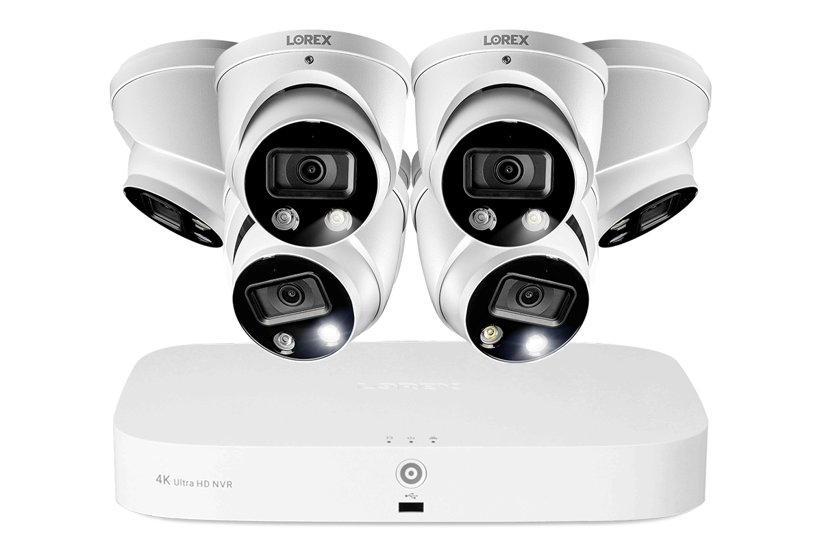 4K 8-channel 2TB Wired NVR System with Smart Deterrence Cameras