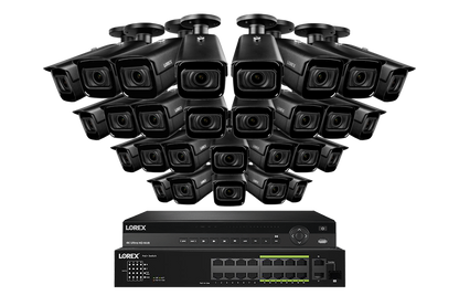 Lorex 4K (32 Camera Capable) 8TB Wired NVR System with Nocturnal 3 Smart IP Bullet Cameras Featuring Motorized Varifocal Lens and 30FPS Recording