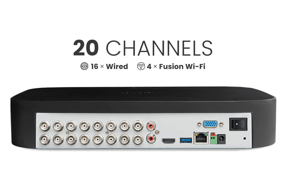Lorex Classic Fusion Series 4K 20-Channel (16 Wired + 4 Fusion Wi-Fi) 1TB DVR Wired System with 1080p Analog Bullet Security Cameras