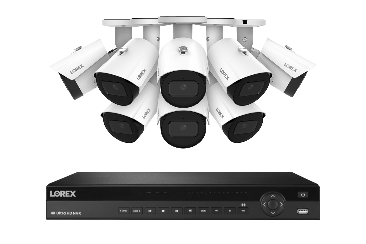 Lorex Elite Series 4K 16 Camera Capable 4TB Wired NVR System with 4MP (2K) A4 IP Bullet Cameras