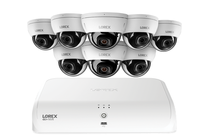 Lorex Fusion Series 4K 16 Channel (8 Wired + 8 Fusion Wi-Fi) 2TB Wired System with A4 Wired 2K IP Dome Cameras