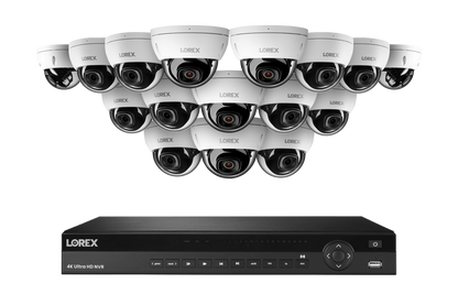 Lorex Elite Series NVR with A10 IP Dome Cameras - 4K 16-Channel 4TB Wired System