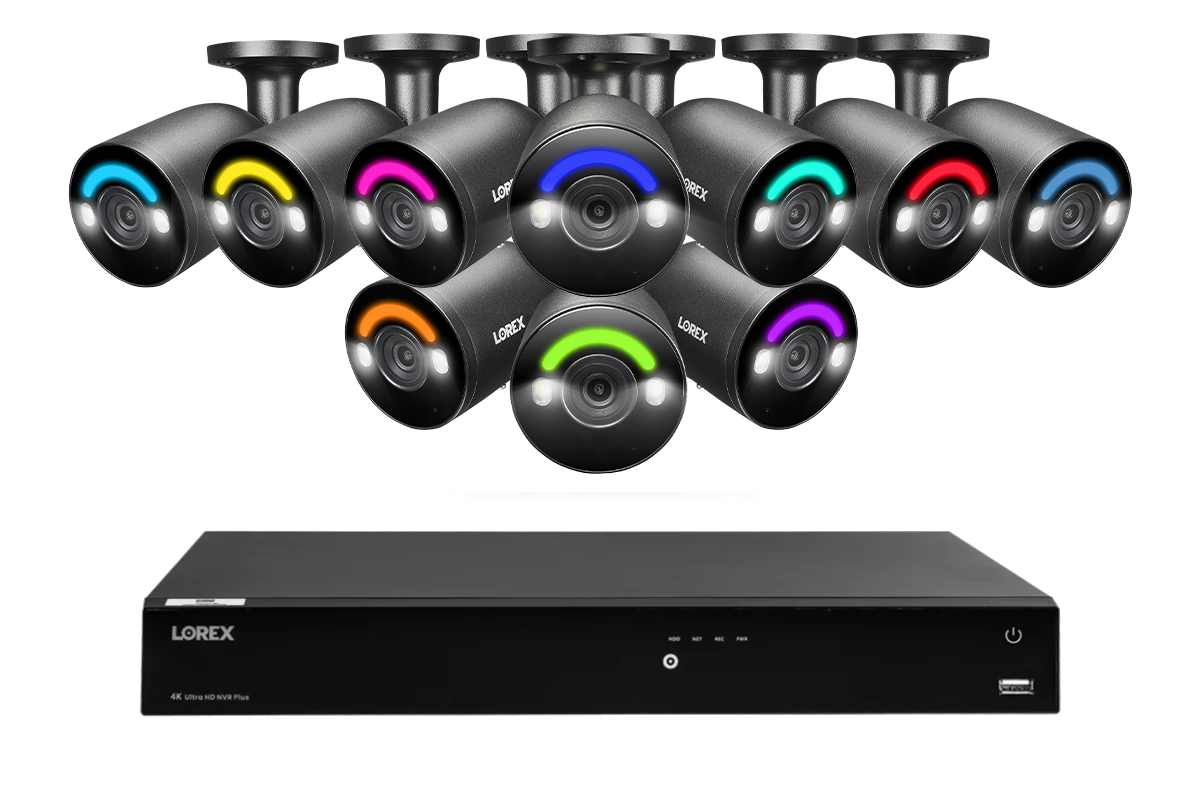 Lorex Fusion Series 4K 16 Camera Capable (Wired or Fusion Wi-Fi) 6TB Wired NVR System with H12 Wired 4K IP Bullet Cameras