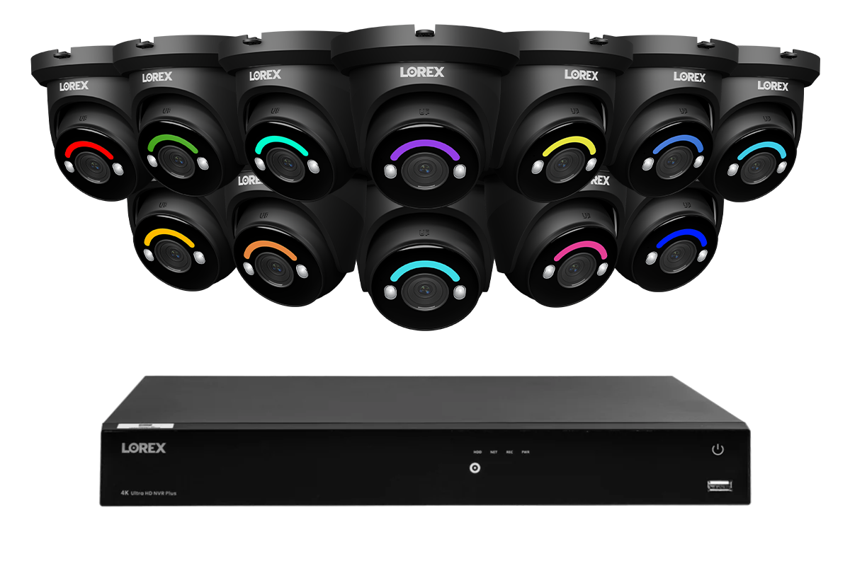 Lorex Fusion Series 4K 16 Camera Capable (Wired or Fusion Wi-Fi) 6TB Wired NVR System with H12 Wired 4K IP Dome Cameras