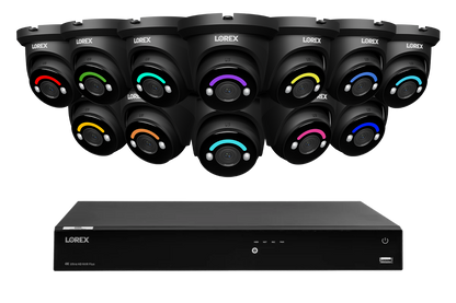Lorex Fusion Series 4K 16 Camera Capable (Wired or Fusion Wi-Fi) 6TB Wired NVR System with H12 Wired 4K IP Dome Cameras