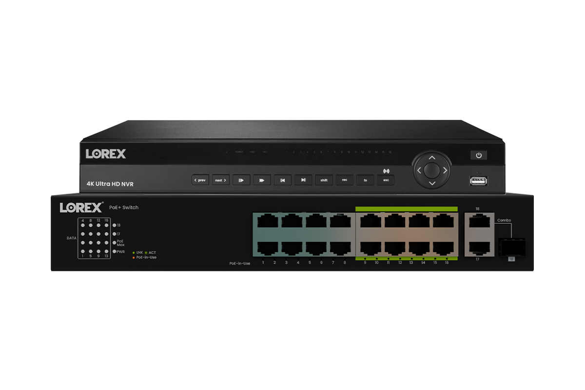 Lorex 4K (32 Camera Capable) Elite Series 8TB NVR with 16 Channel PoE Switch