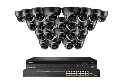 Lorex Elite Series 4K 32 Camera Capable 6TB Wired NVR System with 8MP (4K) A10 IP Dome Cameras