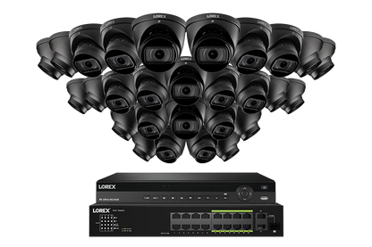 Lorex 4K (32 Camera Capable) 6TB Wired NVR System with Nocturnal 3 Smart IP Turret Cameras Featuring Motorized Varifocal Lens and 30FPS Recording