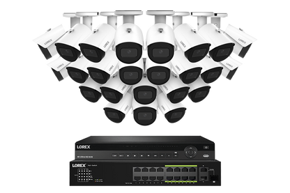 Lorex Elite Series 4K 32 Camera Capable 8TB Wired NVR System with 4MP (2K) A4 IP Bullet Cameras