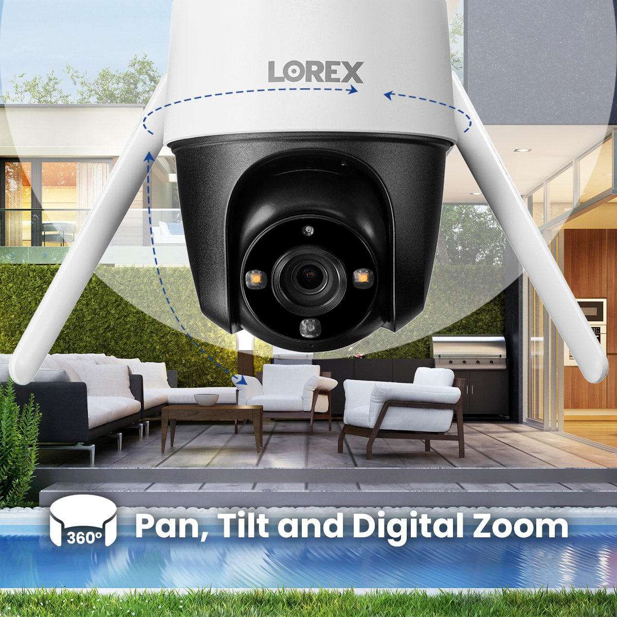 Lorex Fusion 4K+ 16 Channel (8 Wired + 8 Fusion Wi-Fi) 2TB NVR System with Two 2K Pan-Tilt Outdoor Wi-Fi Cameras