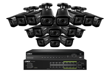Lorex 4K (32 Camera Capable) 6TB Wired NVR System with Nocturnal 3 Smart IP Bullet Cameras Featuring Motorized Varifocal Lens and 30FPS Recording