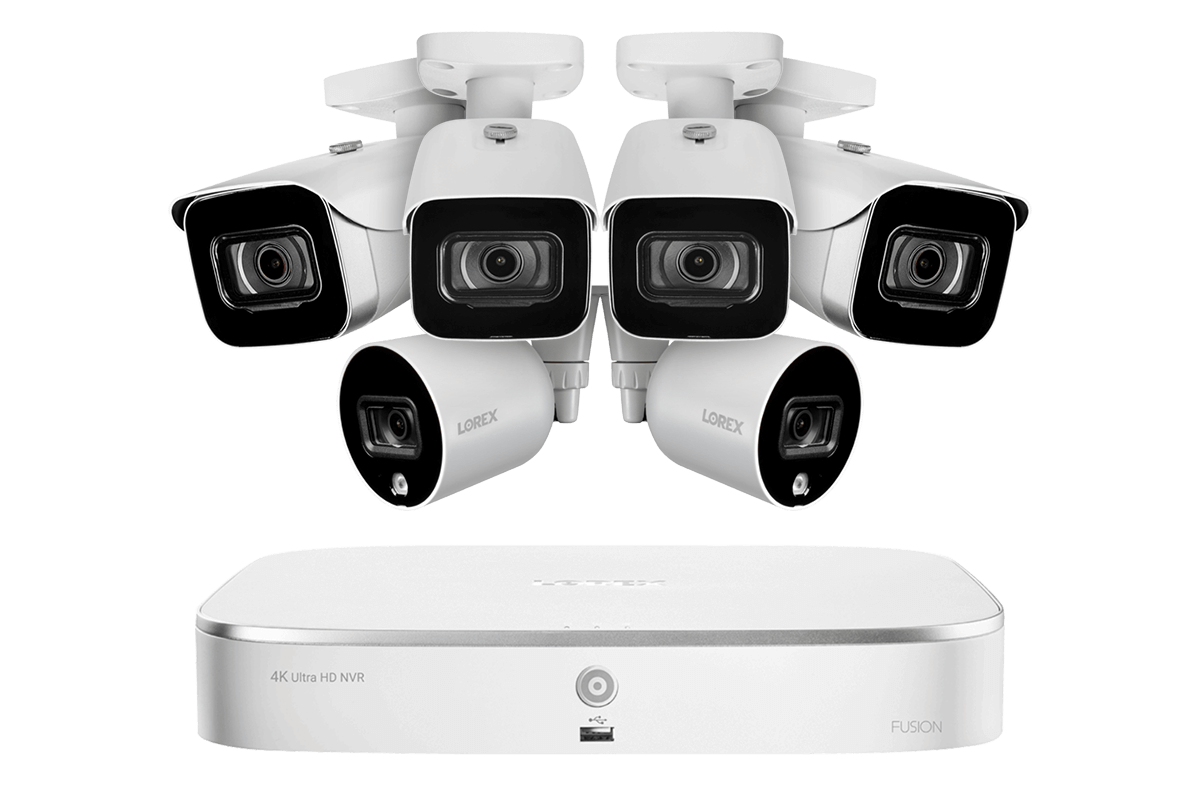 8-Channel NVR Fusion System with Four 4K (8MP) IP Cameras and 2 Wi-Fi Cameras